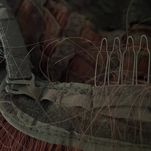 Wig Long Synthetic Hair and Bangs Dark Red Attaches with two clips Adjustable - Picture 9 of 10